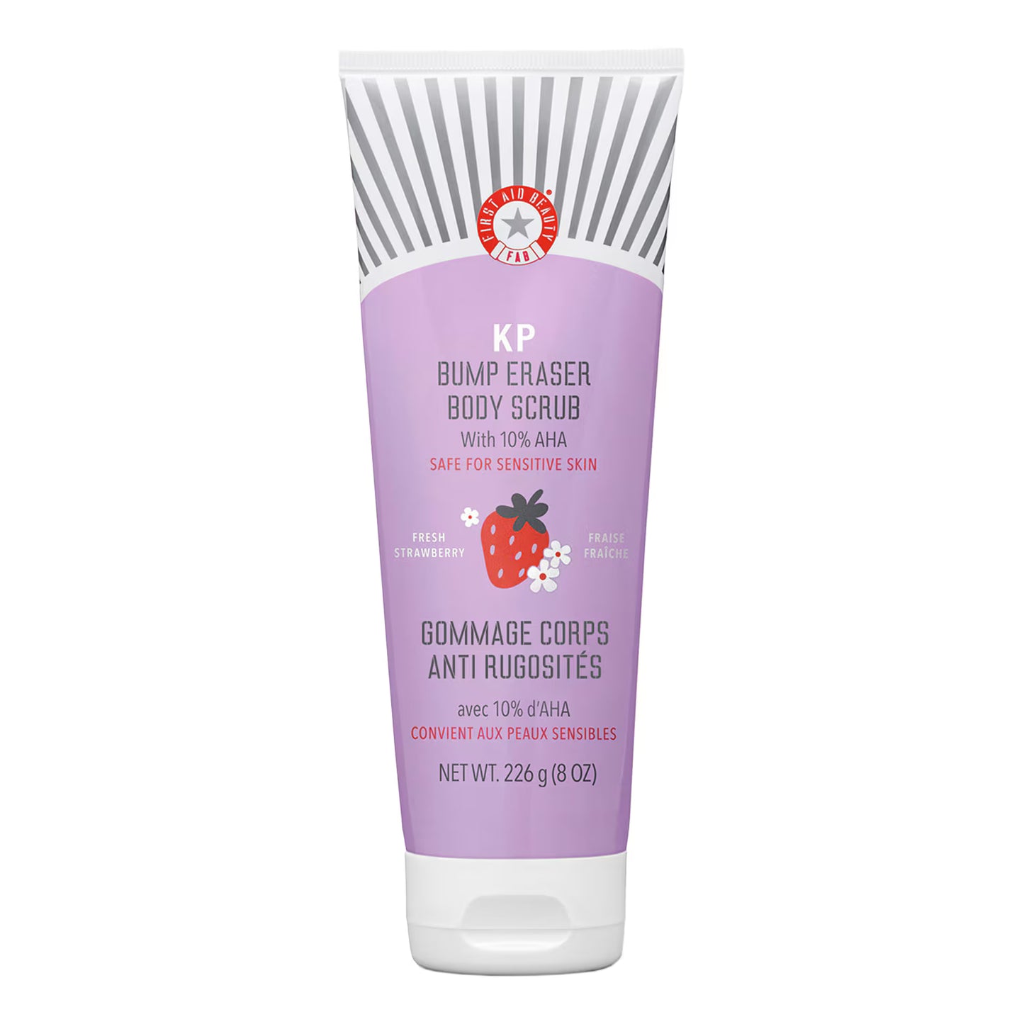 FIRST AID BEAUTY KP Body Scrub Strawberry - Gommage corps douceur immédiate AHA à la Fraise